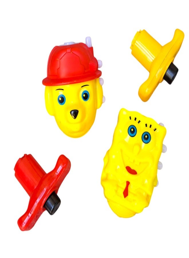 JNiL Spinning Top with Luminous LED Light, Music and Laser Magic Latto Gyro Toys Flashing Plastic Top Toy for Kids Party Birthday Gift (Pack of 2) (Yellow-Red) - Image 4